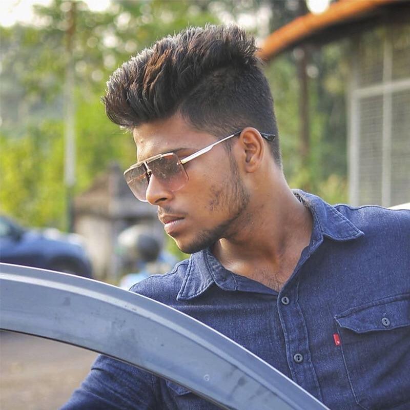 Square Sunglasses for Men Classic Oversized Sun Glasses Men And Women New Fashionable Street Snap Style New Frameless Sunglasses New Popular Square Shape Sunglasses For Men & Women -sunglasses- Melted Glam LLC