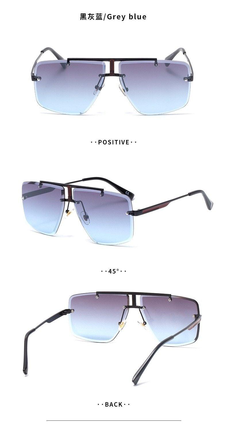 Square Sunglasses for Men Classic Oversized Sun Glasses Men And Women New Fashionable Street Snap Style New Frameless Sunglasses New Popular Square Shape Sunglasses For Men & Women -sunglasses- Melted Glam LLC