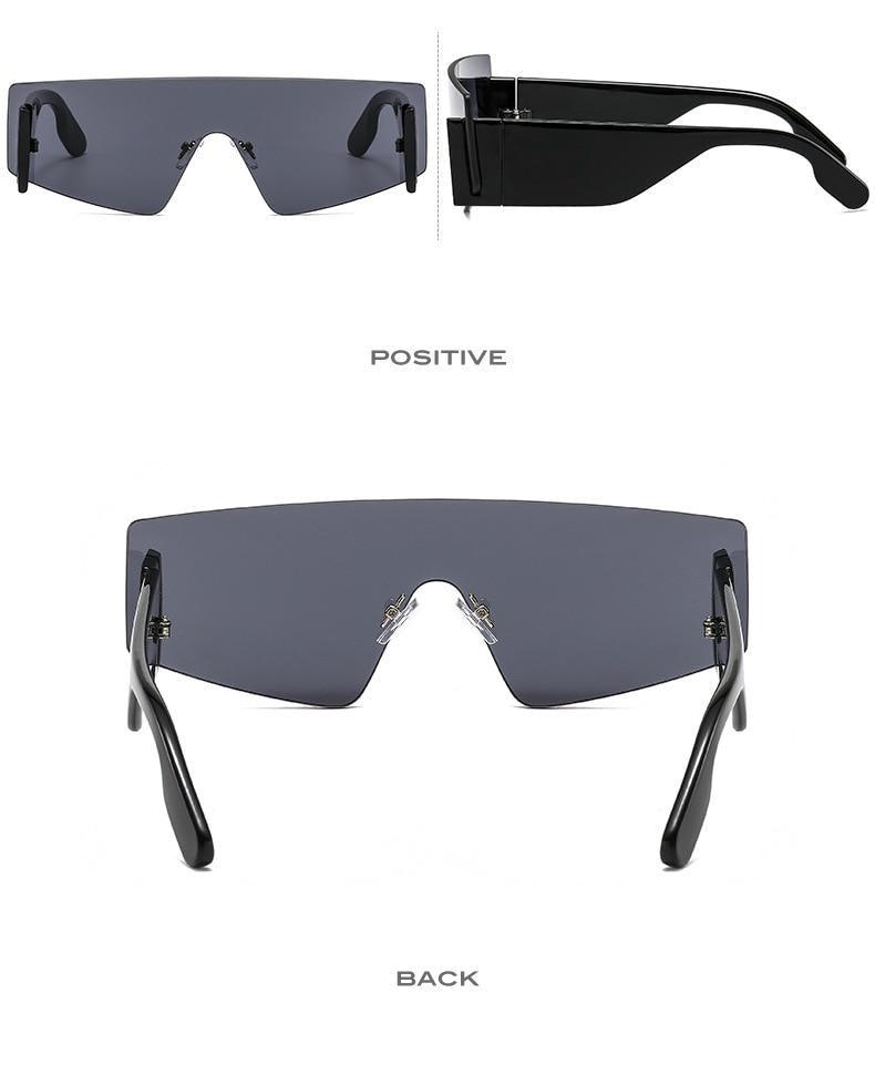 Stylish Big Rimless Classic Sunglasses In Square Shape For Women & Men New Oversize & Retro Style Sunglasses Rectangle Shape Eyewear Shades Oversized Fashion Sunglasses For Women -Sunglasses- Melted Glam LLC