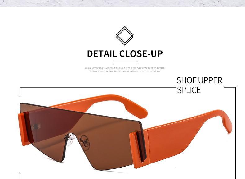 Stylish Big Rimless Classic Sunglasses In Square Shape For Women & Men New Oversize & Retro Style Sunglasses Rectangle Shape Eyewear Shades Oversized Fashion Sunglasses For Women -Sunglasses- Melted Glam LLC
