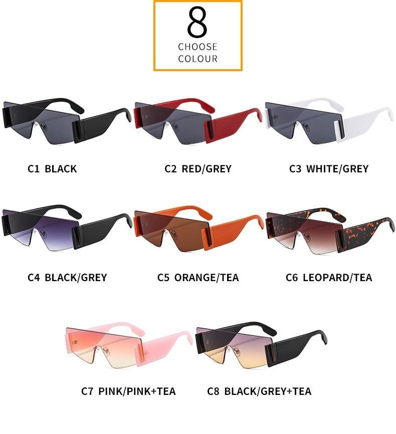 Stylish Big Rimless Classic Sunglasses In Square Shape For Women & Men New Oversize & Retro Style Sunglasses Rectangle Shape Eyewear Shades Oversized Fashion Sunglasses For Women -Sunglasses- Melted Glam LLC