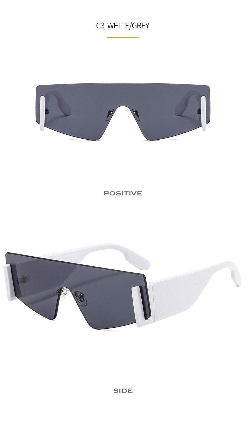 Stylish Big Rimless Classic Sunglasses In Square Shape For Women & Men New Oversize & Retro Style Sunglasses Rectangle Shape Eyewear Shades Oversized Fashion Sunglasses For Women -Sunglasses- Melted Glam LLC