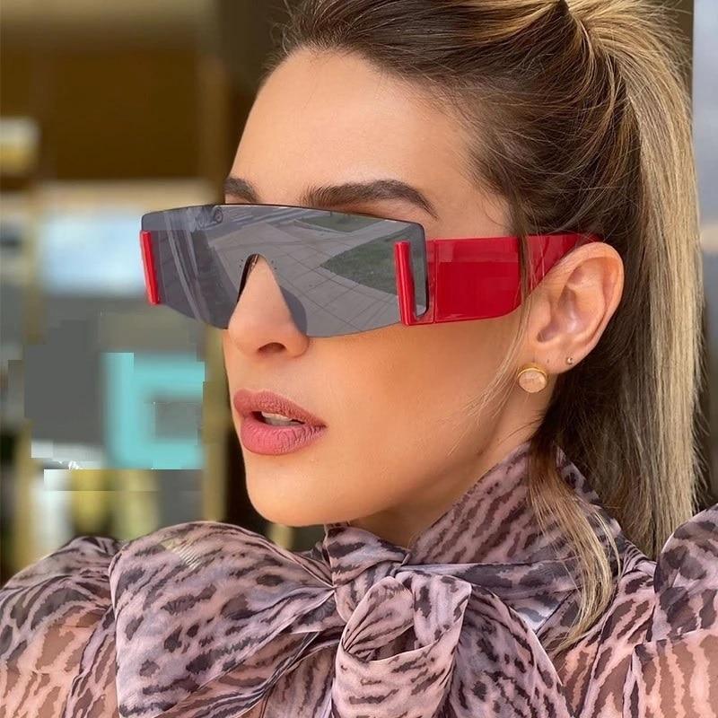 Stylish Big Rimless Classic Sunglasses In Square Shape For Women & Men New Oversize & Retro Style Sunglasses Rectangle Shape Eyewear Shades Oversized Fashion Sunglasses For Women -Sunglasses- Melted Glam LLC