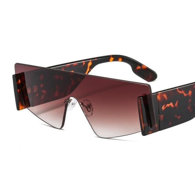 Stylish Big Rimless Classic Sunglasses In Square Shape For Women & Men New Oversize & Retro Style Sunglasses Rectangle Shape Eyewear Shades Oversized Fashion Sunglasses For Women -Sunglasses- Melted Glam LLC