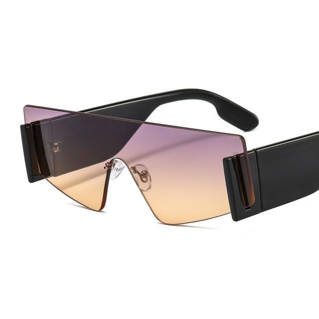 Stylish Big Rimless Classic Sunglasses In Square Shape For Women & Men New Oversize & Retro Style Sunglasses Rectangle Shape Eyewear Shades Oversized Fashion Sunglasses For Women -Sunglasses- Melted Glam LLC
