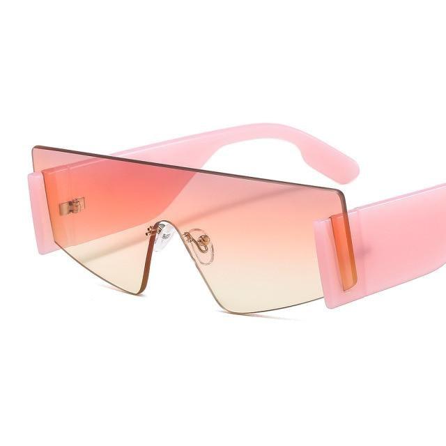 Stylish Big Rimless Classic Sunglasses In Square Shape For Women & Men New Oversize & Retro Style Sunglasses Rectangle Shape Eyewear Shades Oversized Fashion Sunglasses For Women -Sunglasses- Melted Glam LLC