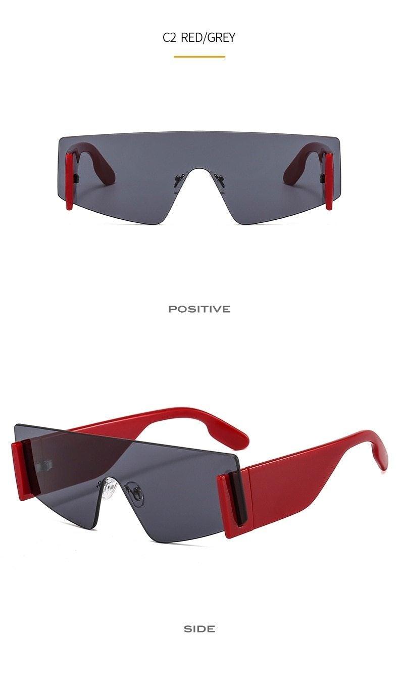 Stylish Big Rimless Classic Sunglasses In Square Shape For Women & Men New Oversize & Retro Style Sunglasses Rectangle Shape Eyewear Shades Oversized Fashion Sunglasses For Women -Sunglasses- Melted Glam LLC