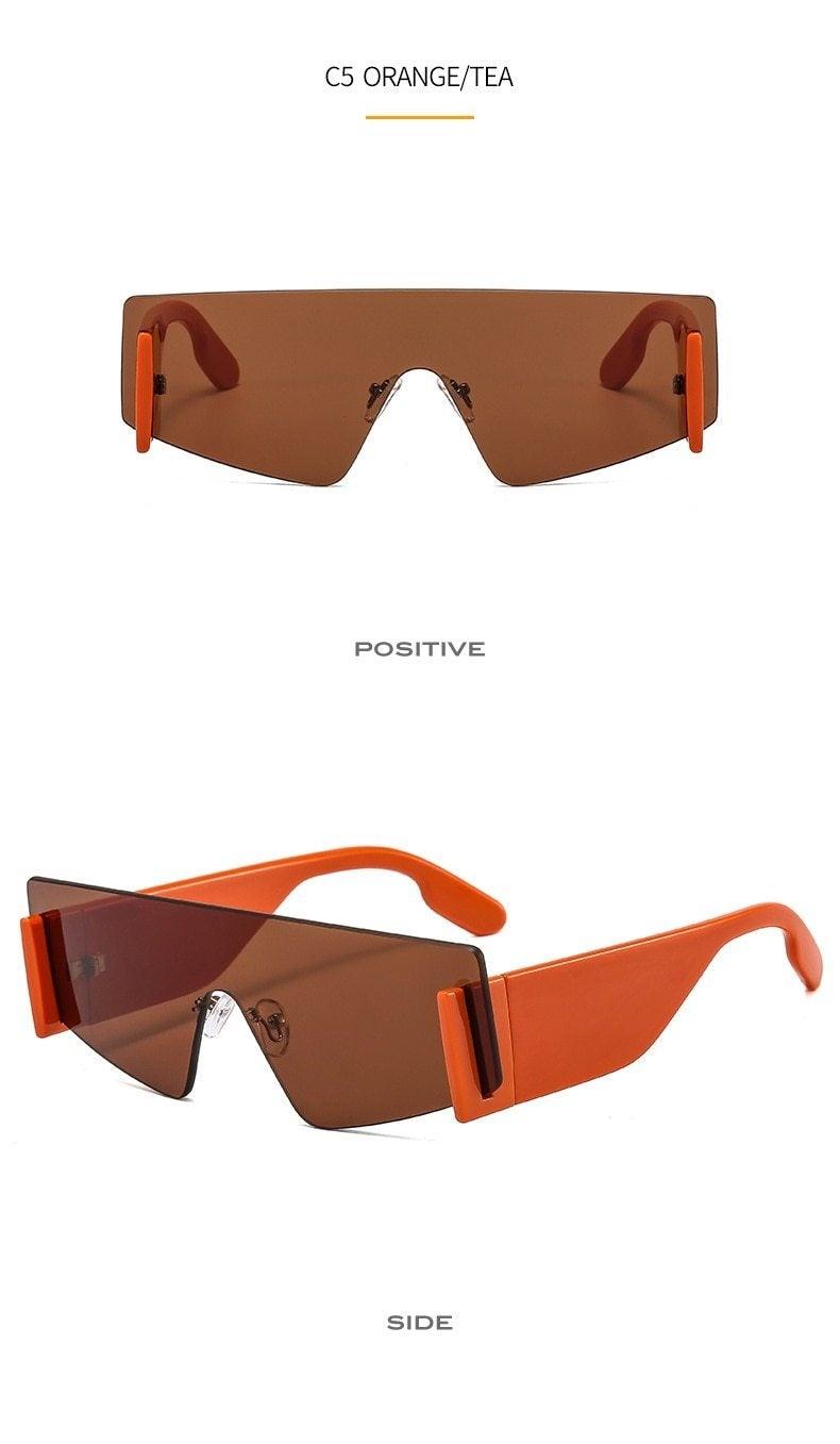 Stylish Big Rimless Classic Sunglasses In Square Shape For Women & Men New Oversize & Retro Style Sunglasses Rectangle Shape Eyewear Shades Oversized Fashion Sunglasses For Women -Sunglasses- Melted Glam LLC