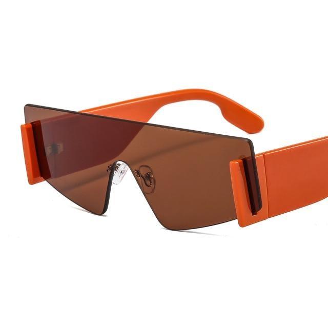 Stylish Big Rimless Classic Sunglasses In Square Shape For Women & Men New Oversize & Retro Style Sunglasses Rectangle Shape Eyewear Shades Oversized Fashion Sunglasses For Women -Sunglasses- Melted Glam LLC