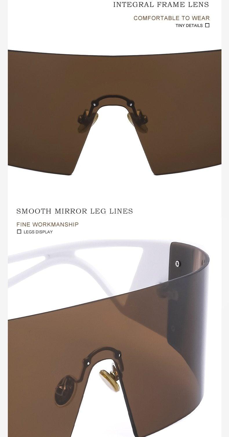 The New Sports Polarized Sunglasses UV400 Outdoor Cycling Glasses Sunglasses For Women & Men New Blue Frame Rimless Rectangle Shape Sun Glasses For Unisex Design New Mirrored Wind Proof Sport Eyeglasses For Sunglasses -sunglasses- Melted Glam LLC