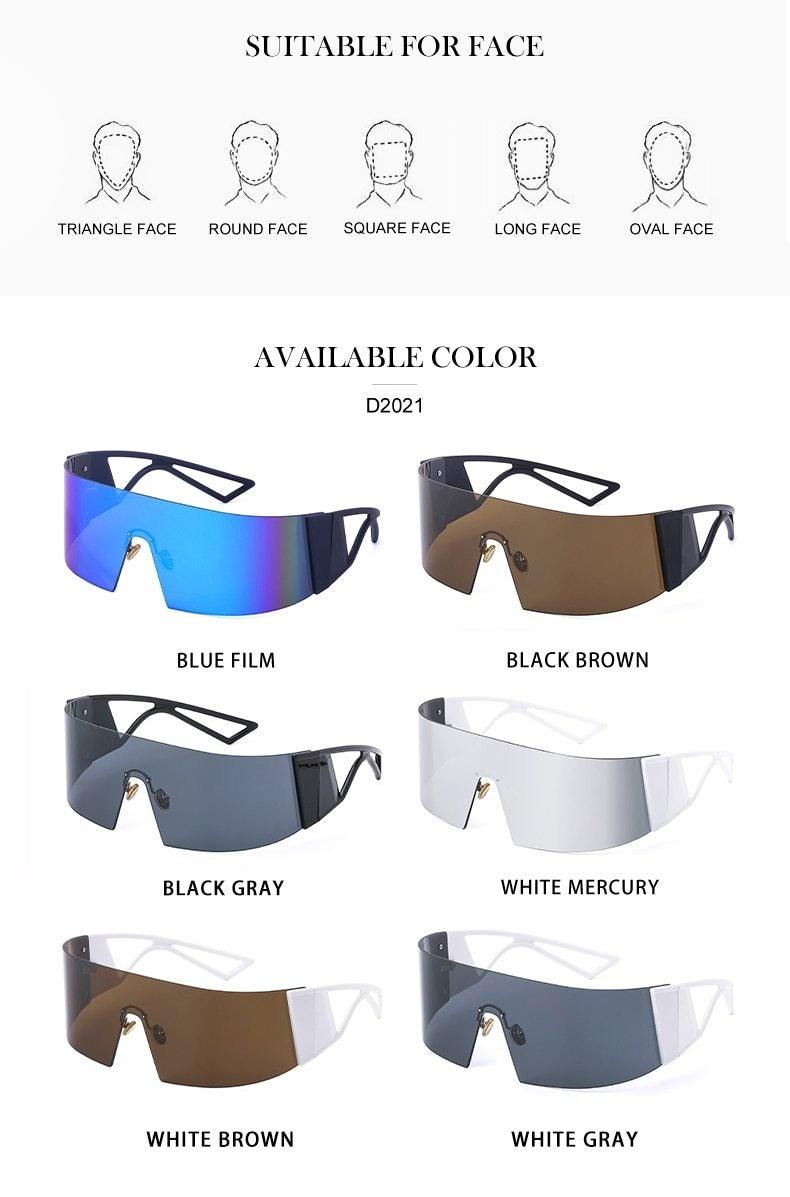 The New Sports Polarized Sunglasses UV400 Outdoor Cycling Glasses Sunglasses For Women & Men New Blue Frame Rimless Rectangle Shape Sun Glasses For Unisex Design New Mirrored Wind Proof Sport Eyeglasses For Sunglasses -sunglasses- Melted Glam LLC