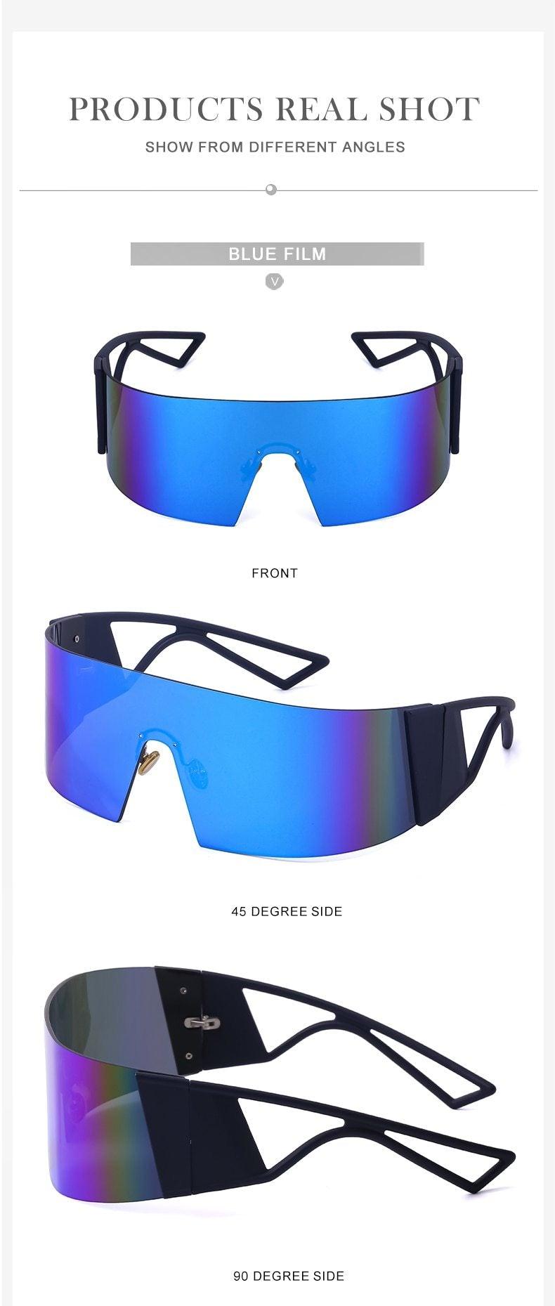 The New Sports Polarized Sunglasses UV400 Outdoor Cycling Glasses Sunglasses For Women & Men New Blue Frame Rimless Rectangle Shape Sun Glasses For Unisex Design New Mirrored Wind Proof Sport Eyeglasses For Sunglasses -sunglasses- Melted Glam LLC