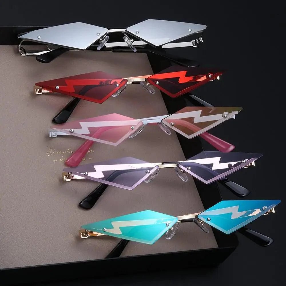 Unisex Elegant Diamond Shape Rimless Sunglasses Vintage Sun Glasses Cute Designs Excellent Gift For Summer -STIL32SU32N- Melted Glam LLC