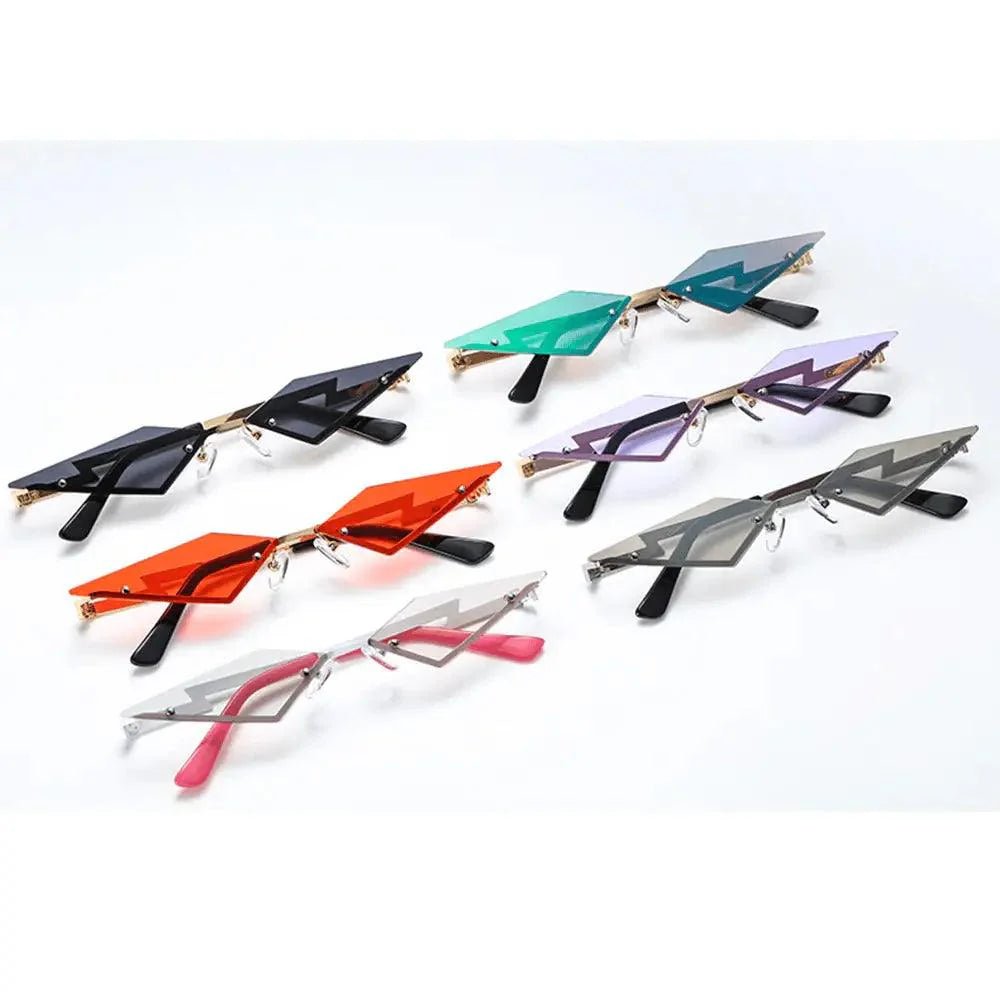 Unisex Elegant Diamond Shape Rimless Sunglasses Vintage Sun Glasses Cute Designs Excellent Gift For Summer -STIL32SU32N- Melted Glam LLC