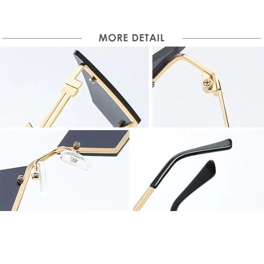 Unisex Elegant Diamond Shape Rimless Sunglasses Vintage Sun Glasses Cute Designs Excellent Gift For Summer -STIL32SU32N- Melted Glam LLC