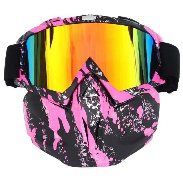 Unisex Snowboard Glasses Snowmobile Skiing Goggles For Men Women Windproof Sunglasses With Detachable Mask -Sunglasses- Melted Glam LLC