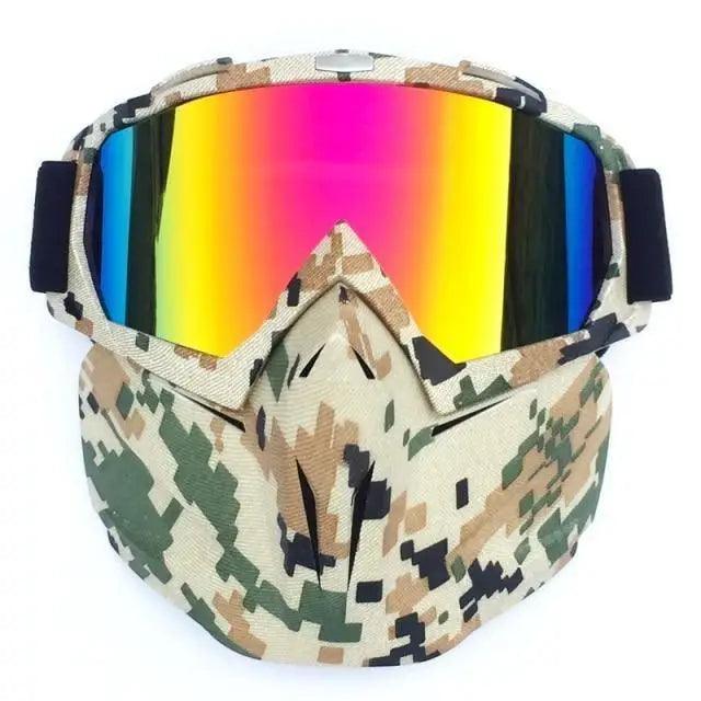 Unisex Snowboard Glasses Snowmobile Skiing Goggles For Men Women Windproof Sunglasses With Detachable Mask -Sunglasses- Melted Glam LLC