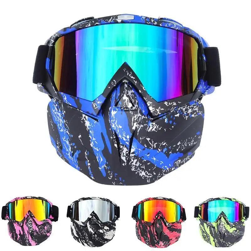 Unisex Snowboard Glasses Snowmobile Skiing Goggles For Men Women Windproof Sunglasses With Detachable Mask -Sunglasses- Melted Glam LLC
