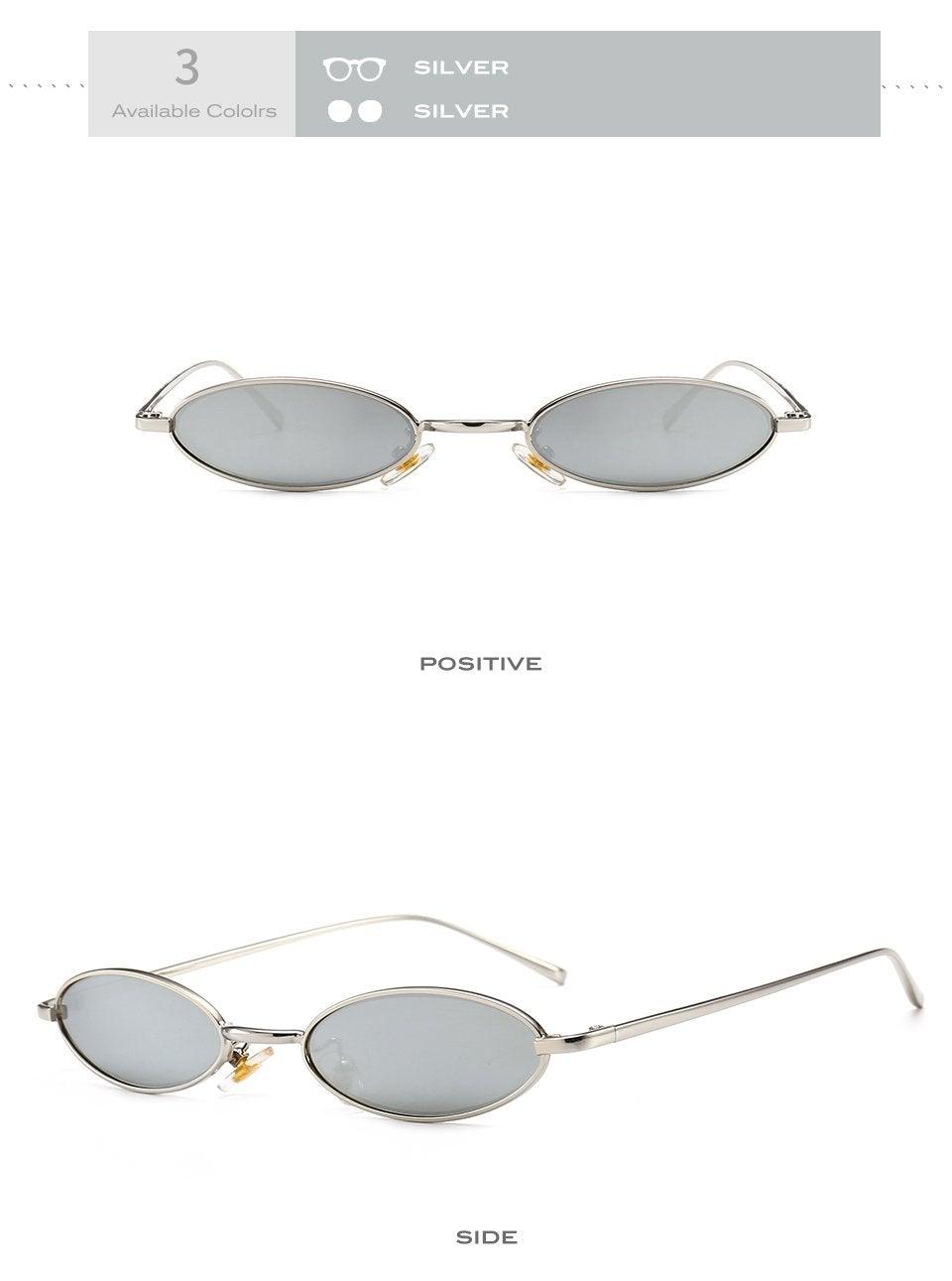 Vintage Oval Sunglasses Metal Frame Oval Sunglasses Sunglasses Retro Sunglasses For Women New Oval Shape Sunglasses For Ladies Eyewear Small Frame Sun Glasses For Women/Men Mirror -sunglasses- Melted Glam LLC