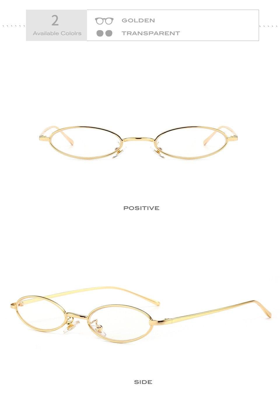 Vintage Oval Sunglasses Metal Frame Oval Sunglasses Sunglasses Retro Sunglasses For Women New Oval Shape Sunglasses For Ladies Eyewear Small Frame Sun Glasses For Women/Men Mirror -sunglasses- Melted Glam LLC