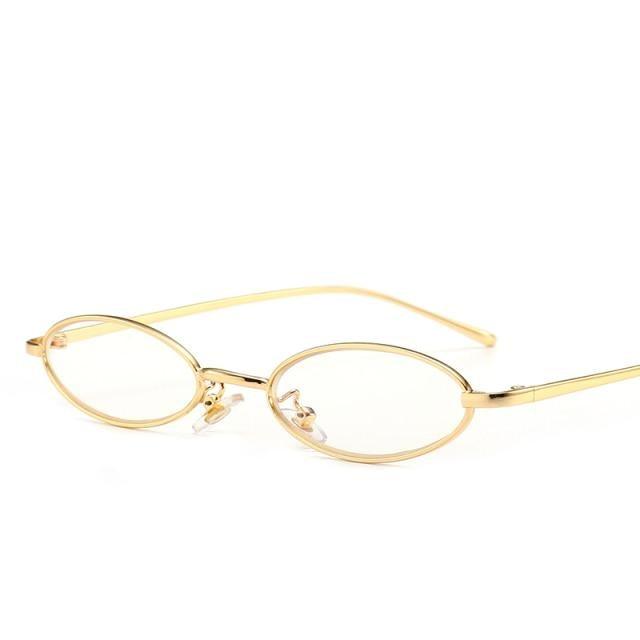 Vintage Oval Sunglasses Metal Frame Oval Sunglasses Sunglasses Retro Sunglasses For Women New Oval Shape Sunglasses For Ladies Eyewear Small Frame Sun Glasses For Women/Men Mirror -sunglasses- Melted Glam LLC
