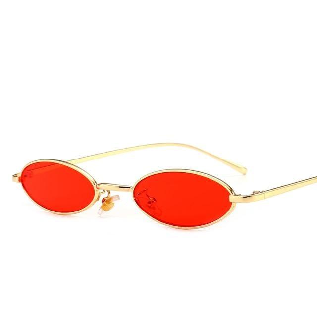 Vintage Oval Sunglasses Metal Frame Oval Sunglasses Sunglasses Retro Sunglasses For Women New Oval Shape Sunglasses For Ladies Eyewear Small Frame Sun Glasses For Women/Men Mirror -sunglasses- Melted Glam LLC