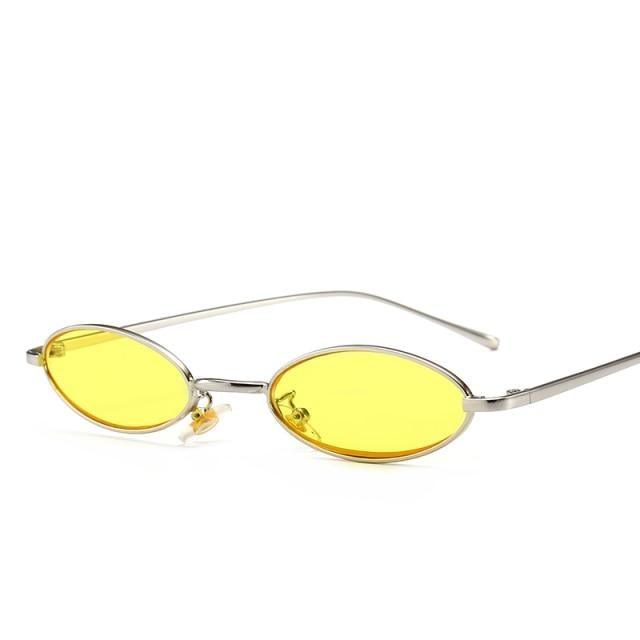 Vintage Oval Sunglasses Metal Frame Oval Sunglasses Sunglasses Retro Sunglasses For Women New Oval Shape Sunglasses For Ladies Eyewear Small Frame Sun Glasses For Women/Men Mirror -sunglasses- Melted Glam LLC