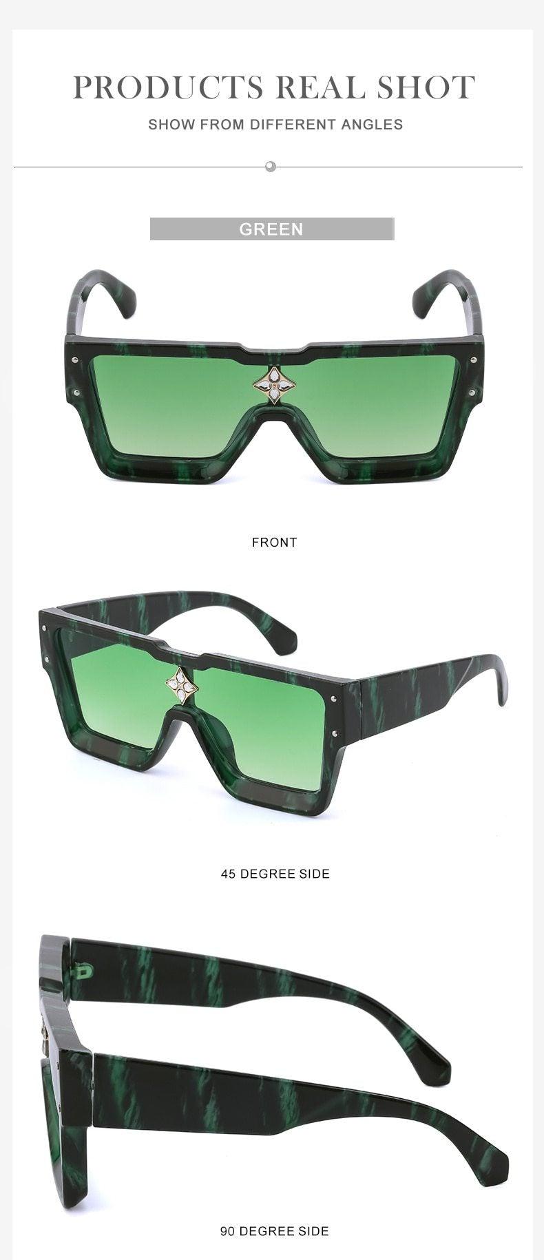 Vintage Oversized Colorful Frame Square Shape Luxury Design Sunglasses For Men Design Sunglasses For Women Oversized Square Sunglasses for Women Men -sunglasses- Melted Glam LLC