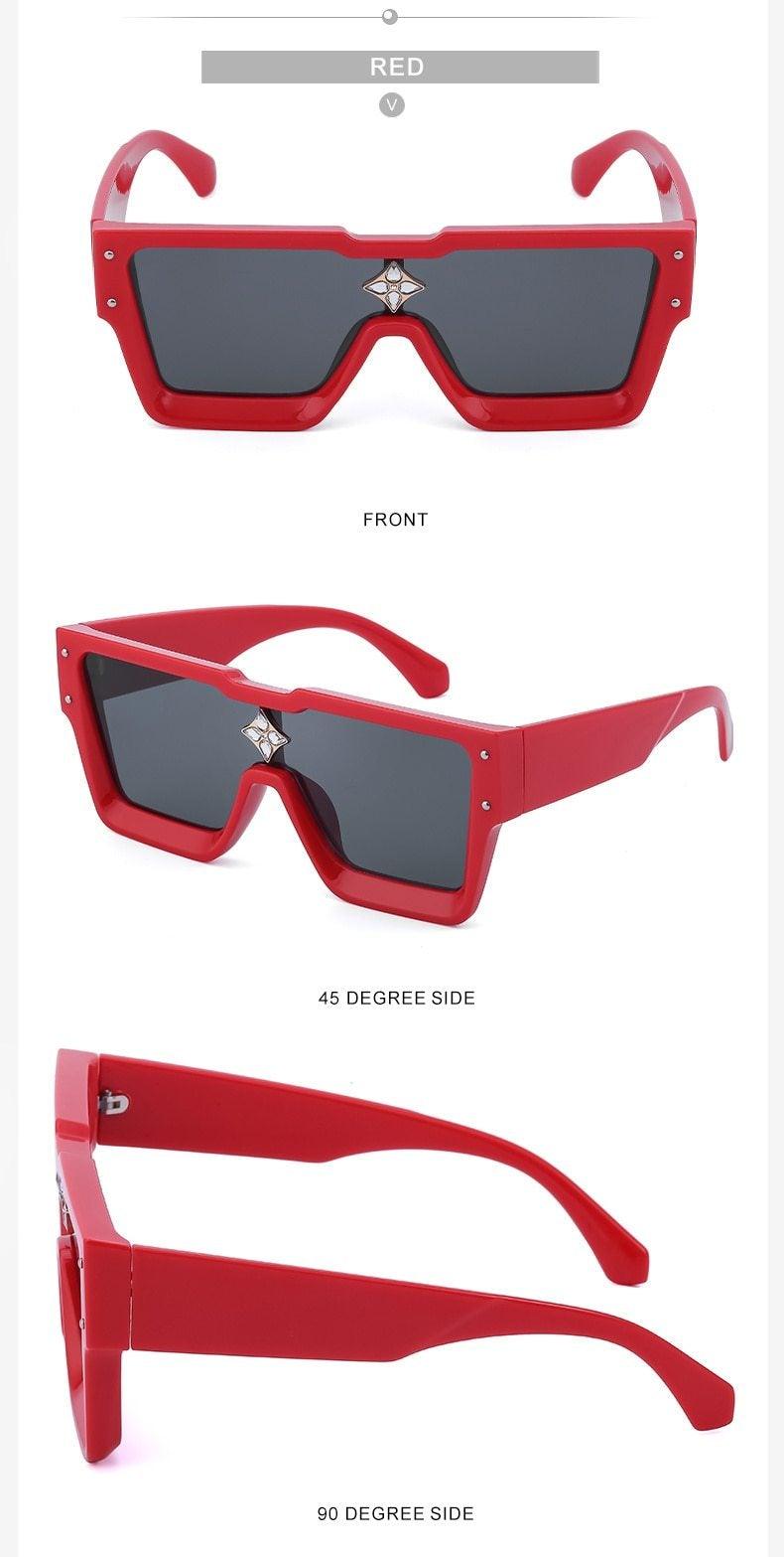 Vintage Oversized Colorful Frame Square Shape Luxury Design Sunglasses For Men Design Sunglasses For Women Oversized Square Sunglasses for Women Men -sunglasses- Melted Glam LLC
