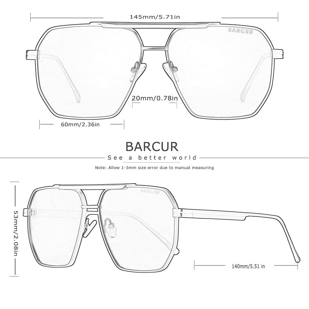 Vintage Retro Oversized BARCUR Big Frame Sunglasses for MenSun Glasses UV400 Large Vintage Retro Shades Eyewear Stevvex Sunglasses -sunglasses- Melted Glam LLC