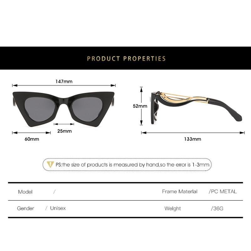 Vintage Square Cat Eye Sunglasses Women Retro Trendy Cat eye Sunglasses Classic Fashionable , Decent Personality & Wind Sunglasses In Retro Box Trending Street Style Sunglasses For Men & Women -sunglasses- Melted Glam LLC