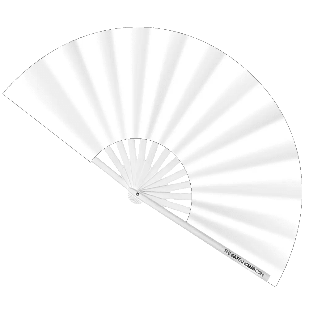 The White Fan (UV) -Hand Fan- Melted Glam LLC