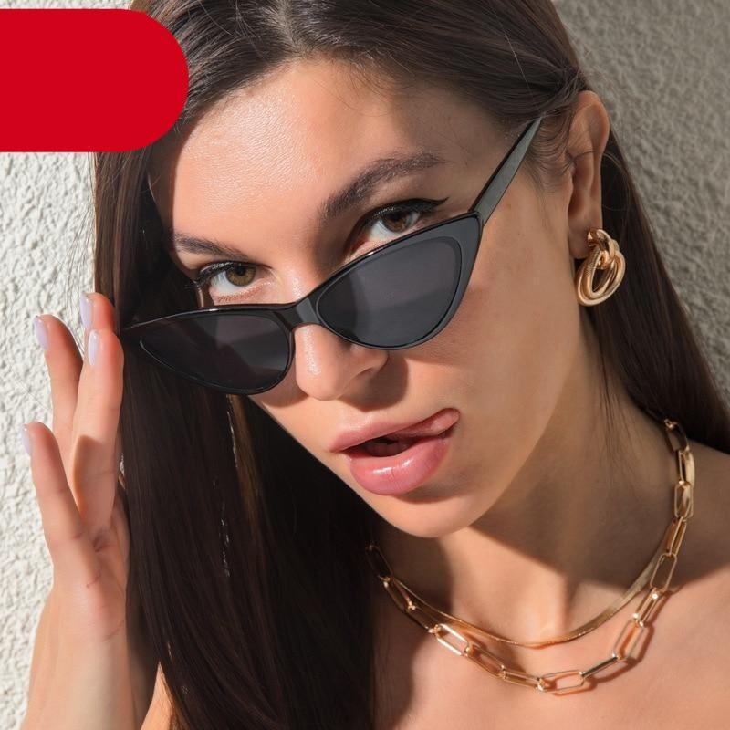 Women Elegant Black Summer Sunglasses Stylish New Popular Cat Eye Design Sunglasses For Woman New Small Eyewear Shades For Women Retro Summer Design Glasses -sunglasses- Melted Glam LLC