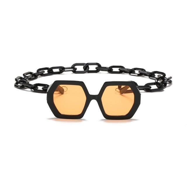Women Elegant Design Sunglasses Stylish Fashionable Square Shape Sunglasses For Women Latest Unique Chain Style Sun Glasses For Female New Different Shades Large Frame Eyewear -sunglasses- Melted Glam LLC