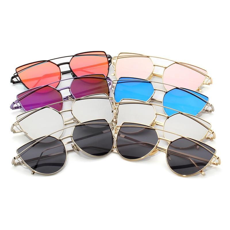 Women Fashion Cat Eye Sunglasses For Women Luxury Design Mirror Lens Vintage Summer Sun Glasses Rose Gold MetalCat Eye Sunglasses for Women Fashion Designer Style -sunglasses- Melted Glam LLC