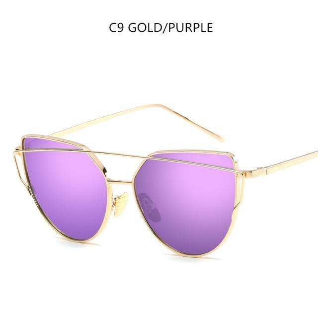 Women Fashion Cat Eye Sunglasses For Women Luxury Design Mirror Lens Vintage Summer Sun Glasses Rose Gold MetalCat Eye Sunglasses for Women Fashion Designer Style -sunglasses- Melted Glam LLC