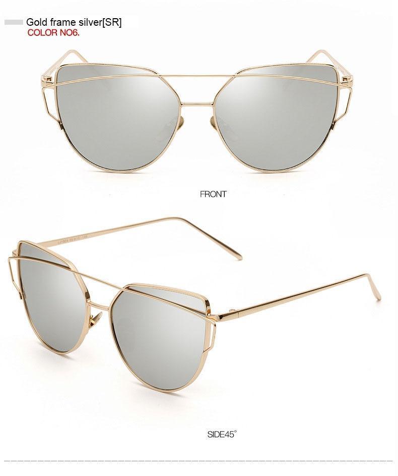 Women Fashion Cat Eye Sunglasses For Women Luxury Design Mirror Lens Vintage Summer Sun Glasses Rose Gold MetalCat Eye Sunglasses for Women Fashion Designer Style -sunglasses- Melted Glam LLC