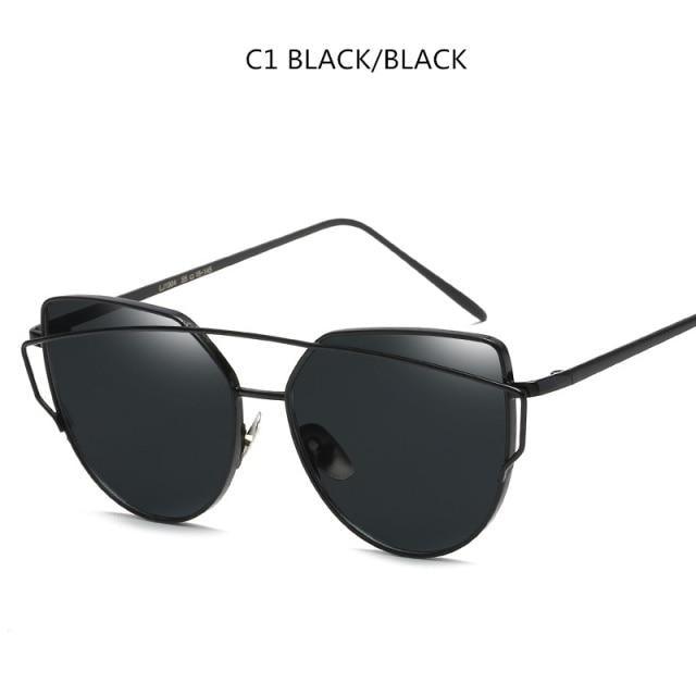 Women Fashion Cat Eye Sunglasses For Women Luxury Design Mirror Lens Vintage Summer Sun Glasses Rose Gold MetalCat Eye Sunglasses for Women Fashion Designer Style -sunglasses- Melted Glam LLC