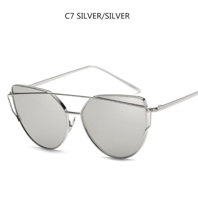 Women Fashion Cat Eye Sunglasses For Women Luxury Design Mirror Lens Vintage Summer Sun Glasses Rose Gold MetalCat Eye Sunglasses for Women Fashion Designer Style -sunglasses- Melted Glam LLC