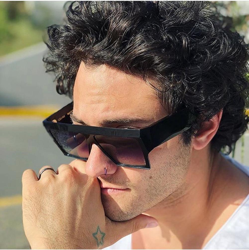 Women Flat Top Sunglasses New Men Square Shape New Classic Shades In Gradient Black Sun Glasses For Male New Fashionable Big Size Frame In Vintage Shape Eyewear -sunglasses- Melted Glam LLC