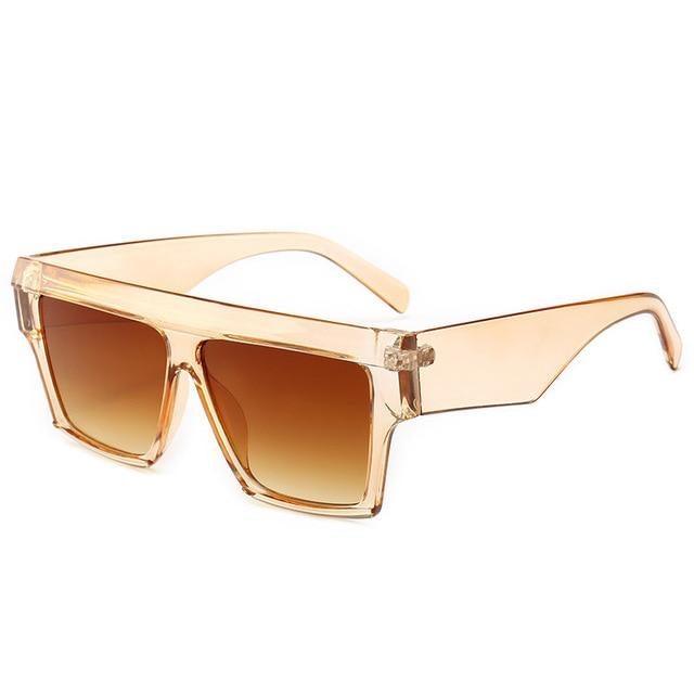 Women Flat Top Sunglasses New Men Square Shape New Classic Shades In Gradient Black Sun Glasses For Male New Fashionable Big Size Frame In Vintage Shape Eyewear -sunglasses- Melted Glam LLC