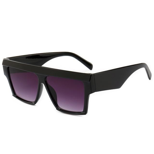 Women Flat Top Sunglasses New Men Square Shape New Classic Shades In Gradient Black Sun Glasses For Male New Fashionable Big Size Frame In Vintage Shape Eyewear -sunglasses- Melted Glam LLC