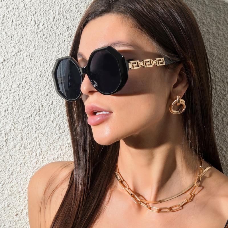 Women Large Hexagon Inspired Sunglasses Fashionable Big Frame & Polygonal Ladies Sunglasses Classic Retro Shape Street Shooting Sunglasses For Men And Women Sunglasses -sunglasses- Melted Glam LLC