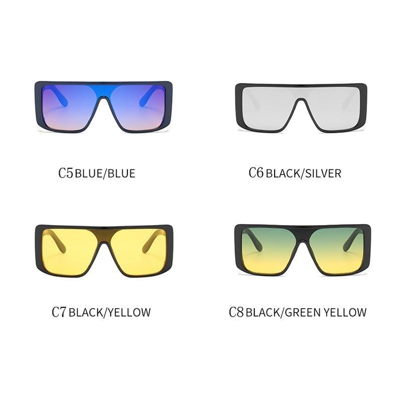 Women Luxury Square Design Colorful Sunglasses For Women New Big Oversized Flat Top Sun Glasses For Female Shades For Men Stylish Frames Retro Design Sunglasses -sunglasses- Melted Glam LLC