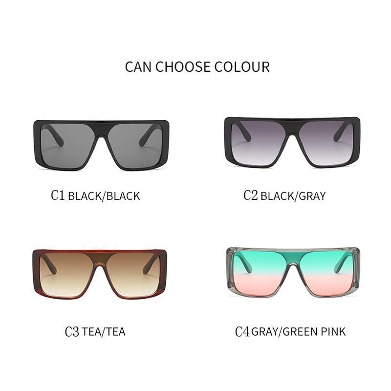 Women Luxury Square Design Colorful Sunglasses For Women New Big Oversized Flat Top Sun Glasses For Female Shades For Men Stylish Frames Retro Design Sunglasses -sunglasses- Melted Glam LLC
