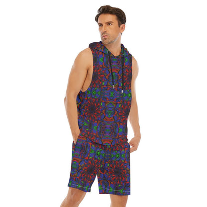 Vest & Shorts Set – Men's | 43 Melting Options | Rave & Festival Outfit | Melted Glam - T-shirt and shorts - Melted Glam LLC