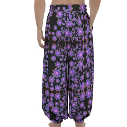 Flower Power Lantern Pants – Unisex Rave & Festival Clothing | Melted Glam - Pants - Melted Glam LLC