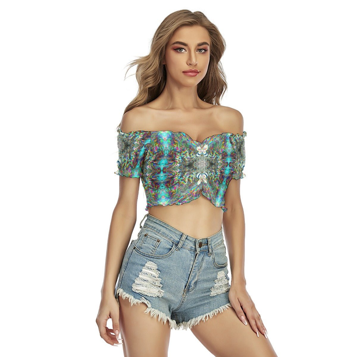 Off Shoulder Crop Top – Women's | 12 Melting Options | Rave & Festival Clothing | Melted Glam - Crop Top - Melted Glam LLC