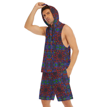 Vest & Shorts Set – Men's | 43 Melting Options | Rave & Festival Outfit | Melted Glam - T-shirt and shorts - Melted Glam LLC