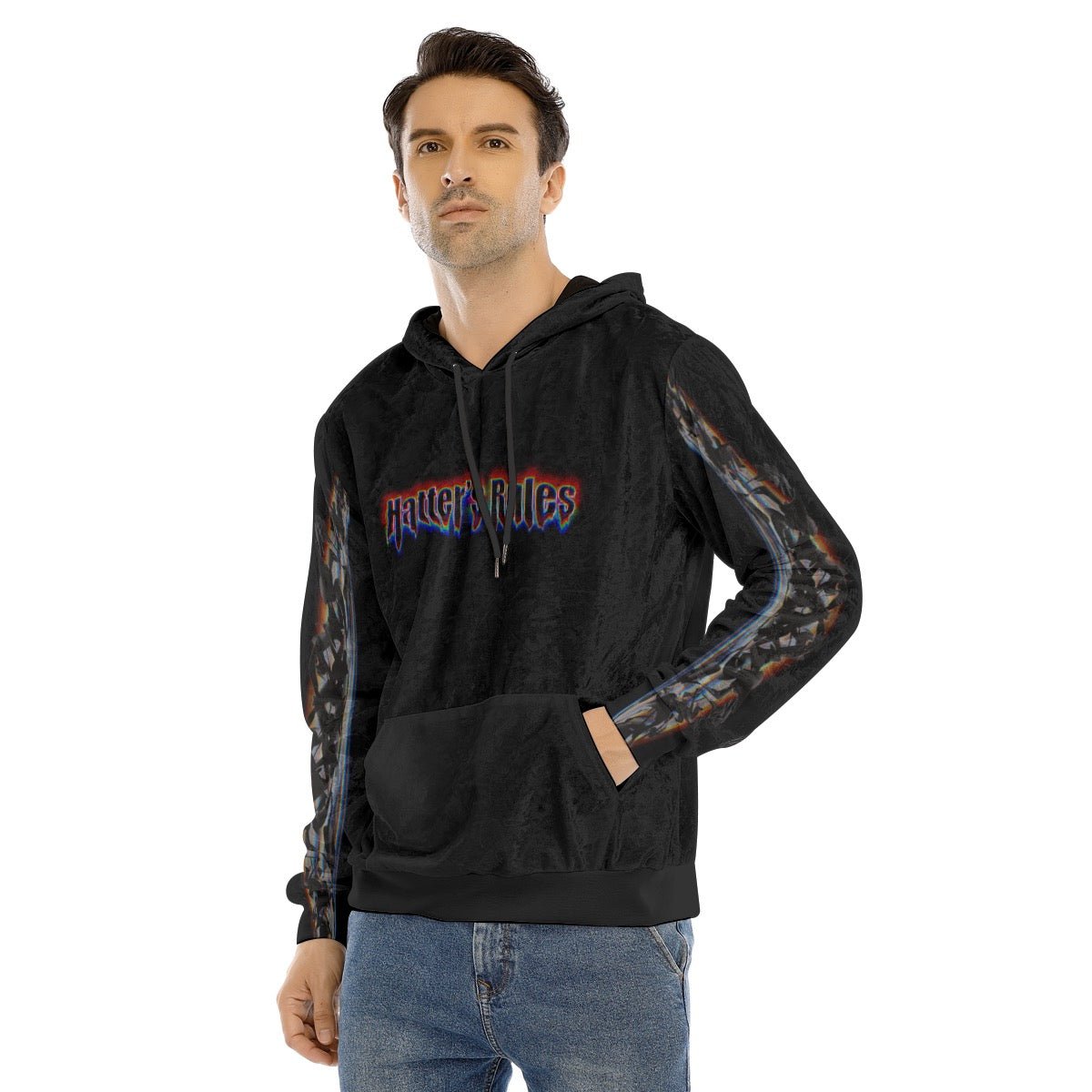Hatter's Rules Velvet Hoodie – Unisex | Rave & Festival Clothing | Melted Glam - Hoodie - Melted Glam LLC